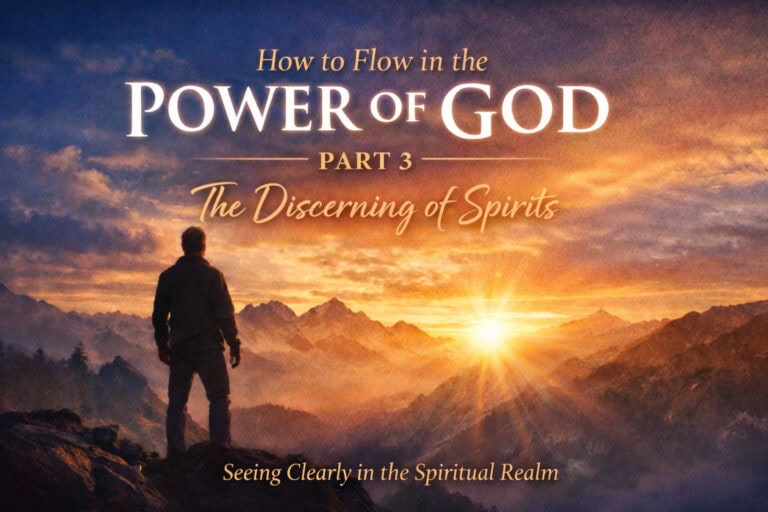 Blog - Grow Your Faith Man standing on mountain at sunrise with spiritual theme for discerning spirits.