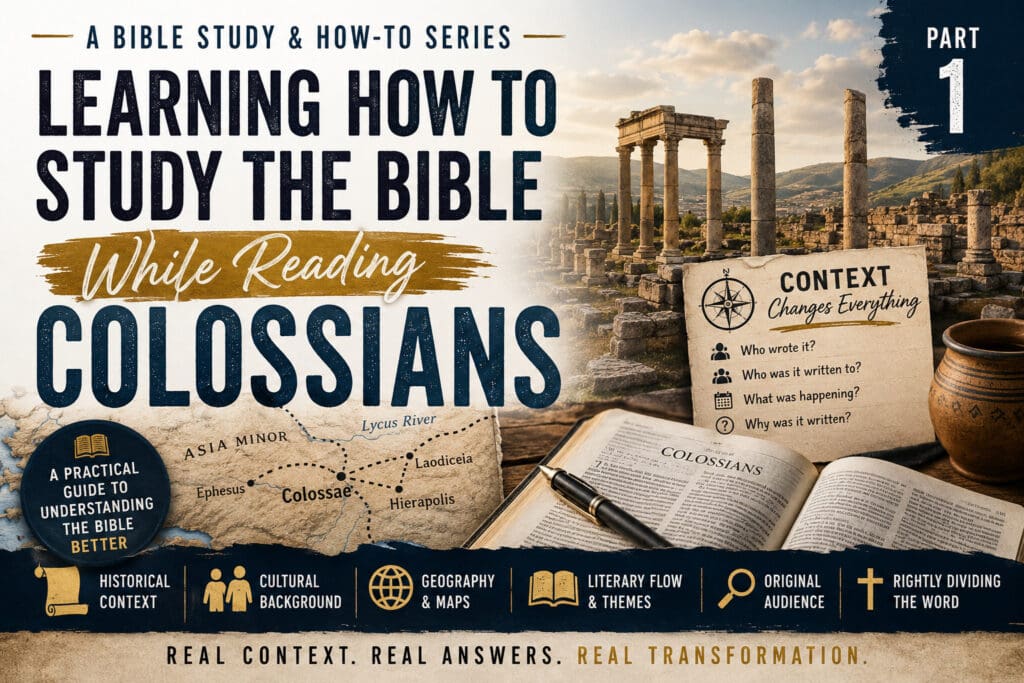 Learning how to study Colossians from the Bible with historical and cultural context.